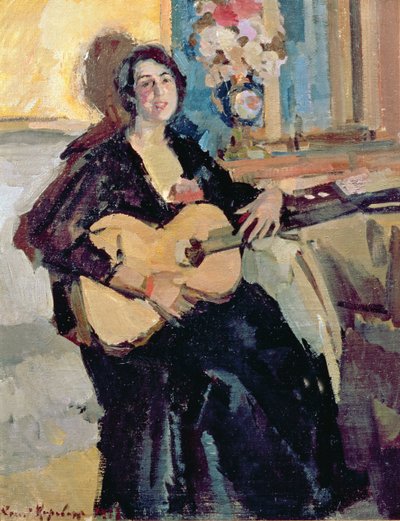 Dama con una guitarra, 1911 de Konstantin Alekseevich Korovin